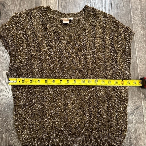 Vintage John Meyer Womens Sweater Vest Tank Top Sz Pet Medium Brown Cable Knit - Picture 6 of 8